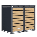 Double Wheelie Bin Store by Garden Guard - Premium Range Storage in Wood Effect