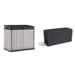Keter Store It Out Premier XL Outdoor Garden Storage Shed, Grey and Black, 141 x 82 x 123.5 cm