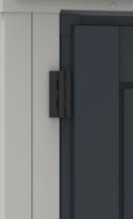 Duramax YardMate PLUS 5 x 8 (4.28 m2) Plastic Garden Shed with Heavy-Duty Plastic Floor, Strong Metal Roof Structure, Fire Retardant & Maintenance-Free Storage Shed, Dark Grey & Adobe