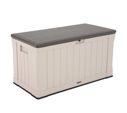 LIFETIME 60170 6 x 3.5 ft Heavy Duty Low Plastic Shed Horizontal Storage Box - Desert Sand/White