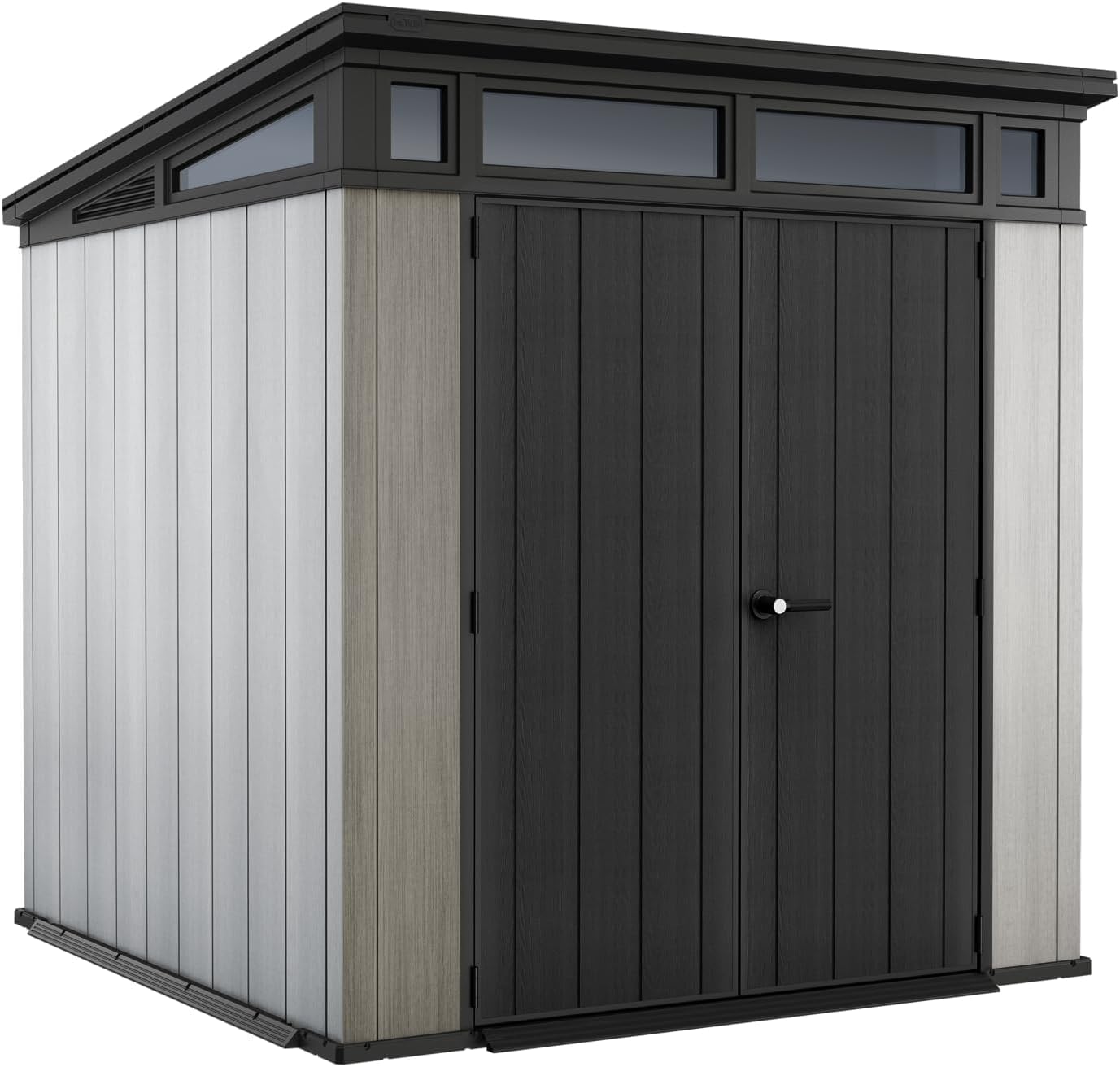 61ffdPvvGHL._AC_SL1377 Keter Artisan Outdoor Pent Double Door Garden Storage Shed 7 x 7ft Grey Duotech+ Wood look and feel, Fade Free, All Weather Resistant, Safe and Secure, Zero Maintenance