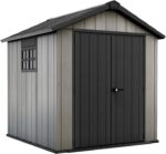 Keter Grande Store Outdoor Double Door Garden Furniture Storage Shed Grey Duotech+ Wood Look and Feel | Fade Free | All Weather Resistant | Safe and Secure | Zero Maintenance