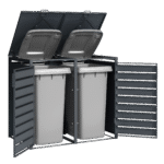 Double Wheelie Bin Store by Garden Guard - Premium Range Storage in Wood Effect