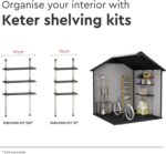 Keter Premier Apex Outdoor Garden Storage Shed, Grey, 7.5 x 7 ft