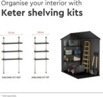 Keter Darwin Outdoor Apex Single Door Garden Storage Shed 6 x 4ft Grey Wood Look and Feel | Fade Free | All Weather Resistant | Safe and Secure | Zero Maintenance | 15 year Warranty