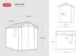 Keter Darwin Outdoor Apex Double Door Garden Storage Shed 6 x 8ft Grey Evotech+ Wood Look and Feel | Fade Free | All Weather Resistant | Safe and Secure | Zero Maintenance | 15 year Warranty