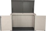LIFETIME 60170 6 x 3.5 ft Heavy Duty Low Plastic Shed Horizontal Storage Box - Desert Sand/White