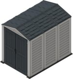 Duramax YardMate PLUS 5 x 8 (4.28 m2) Plastic Garden Shed with Heavy-Duty Plastic Floor, Strong Metal Roof Structure, Fire Retardant & Maintenance-Free Storage Shed, Dark Grey & Adobe