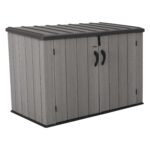 LIFETIME 60170 6 x 3.5 ft Heavy Duty Low Plastic Shed Horizontal Storage Box - Desert Sand/White