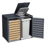 Double Wheelie Bin Store by Garden Guard - Premium Range Storage in Wood Effect