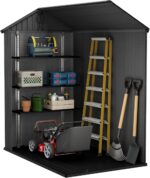 Keter Darwin Outdoor Apex Single Door Garden Storage Shed 6 x 4ft Grey Wood Look and Feel | Fade Free | All Weather Resistant | Safe and Secure | Zero Maintenance | 15 year Warranty