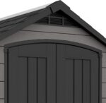 Keter Premier Apex Outdoor Garden Storage Shed, Grey, 7.5 x 7 ft