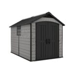 Keter Premier Apex Outdoor Garden Storage Shed, Grey, 7.5 x 7 ft