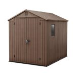 Keter Darwin Outdoor Apex Double Door Garden Storage Shed 6 x 8ft Grey Evotech+ Wood Look and Feel | Fade Free | All Weather Resistant | Safe and Secure | Zero Maintenance | 15 year Warranty