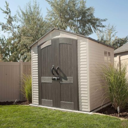 Lifetime 60190 7 x 7ft Heavy Duty Plastic Shed, Beige