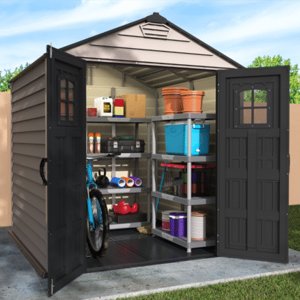Duramax StoreMax Plus - 7ft x 7ft Plastic Garden Shed in Grey