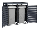 Anthracite Grey Wheelie Bin Storage With Planter- Double Bin Store