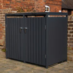 Anthracite Grey Wheelie Bin Storage - Double Bin Store