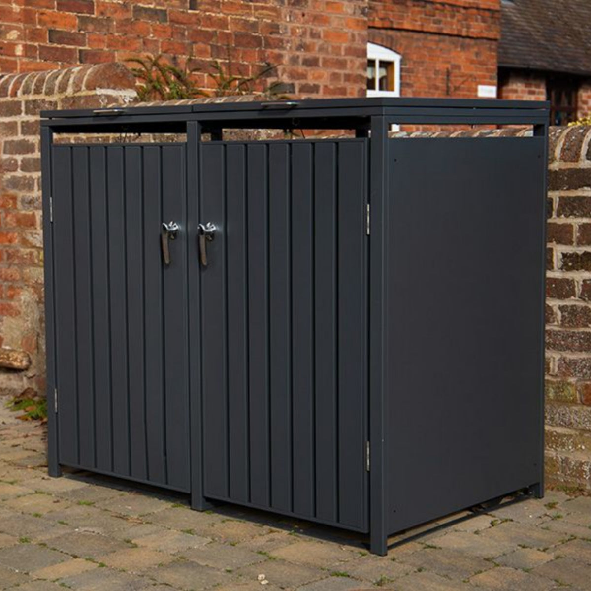 anthracite-wheelie-cover-04-bi Anthracite Grey Wheelie Bin Storage - Double Bin Store