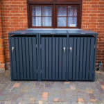 Anthracite Grey Wheelie Bin Storage - Triple Bin Store
