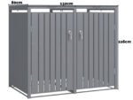 Anthracite Grey Wheelie Bin Storage - Double Bin Store
