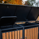 Wood Effect Wheelie Bin Storage - Triple Bin Store