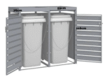 Anthracite Grey Wheelie Bin Storage With Planter- Double Bin Store
