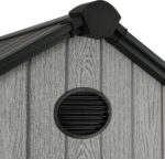 Pro Grade 6ft x 8ft Premium Plastic Double Door Garden Shed - Grey/Anthracite Wood Touch Texture