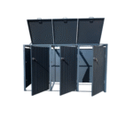 Anthracite Grey Wheelie Bin Storage - Triple Bin Store
