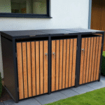 Wood Effect Wheelie Bin Storage - Triple Bin Store