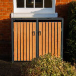 Wood Effect Wheelie Bin Storage - Double Bin Store