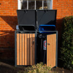 Wood Effect Wheelie Bin Storage - Double Bin Store